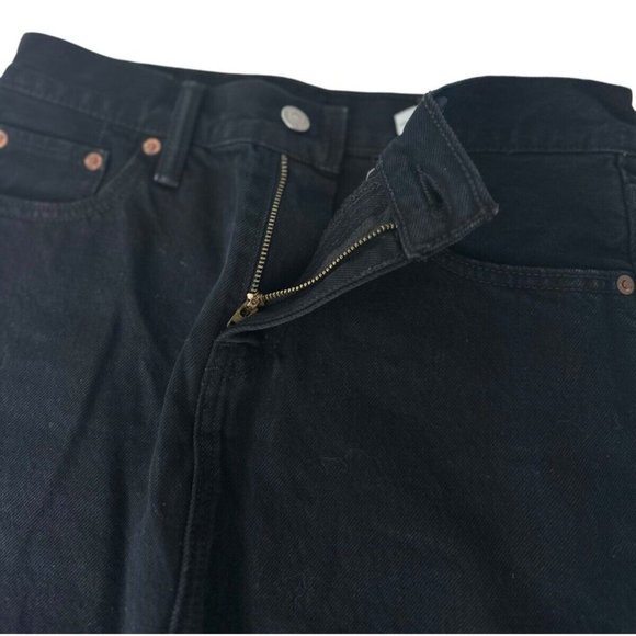 Levi's Premium Big E Skirt In Black, frayed edge Women’s Size 25 - Picture 6 of 8